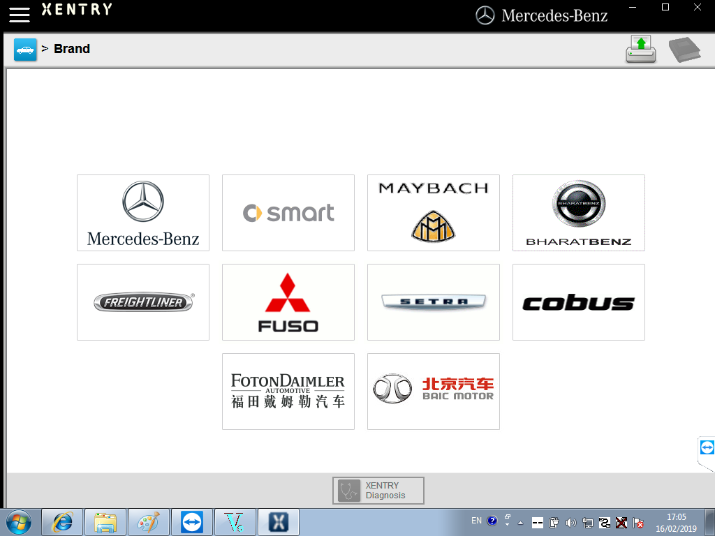 Xentry Software V2019.03 supports car brands