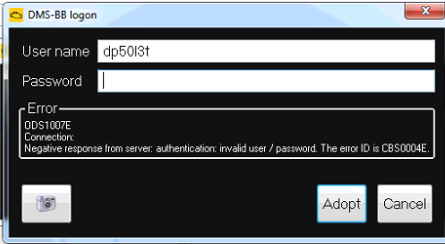 ODIS Error 2 about Inputing Account